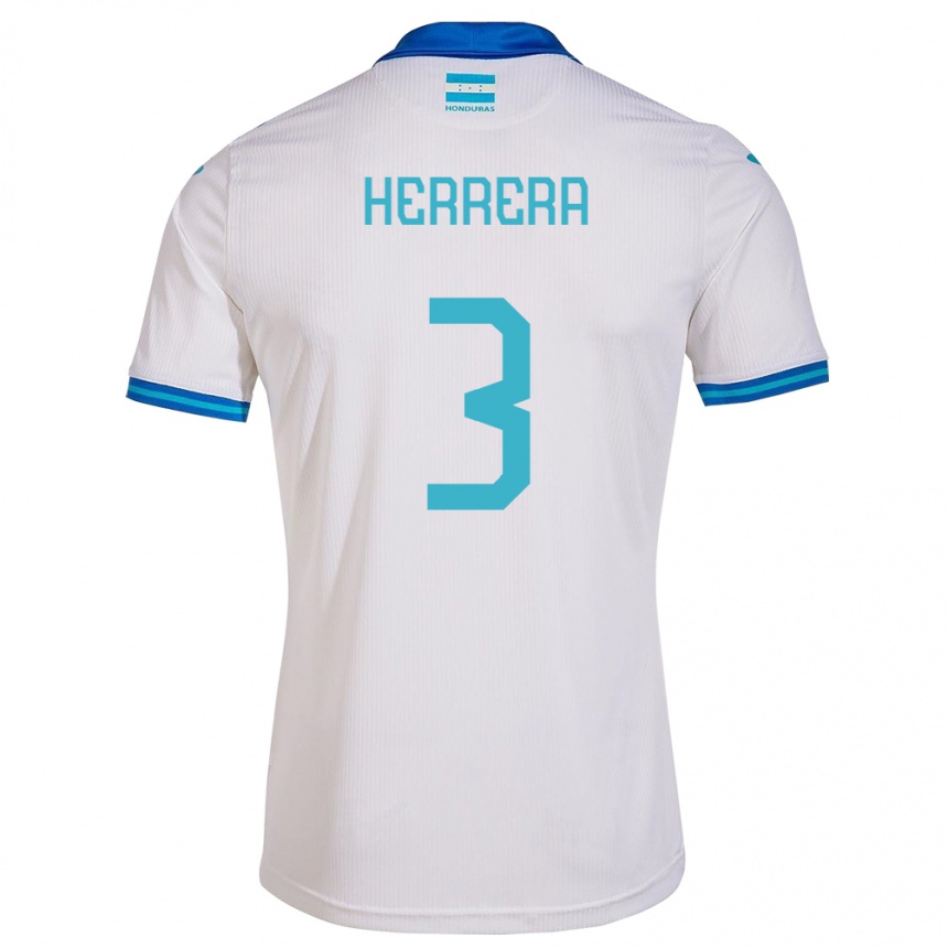 Mujer Fútbol Camiseta Honduras David Herrera #3 Blanco 1ª Equipación 24-26