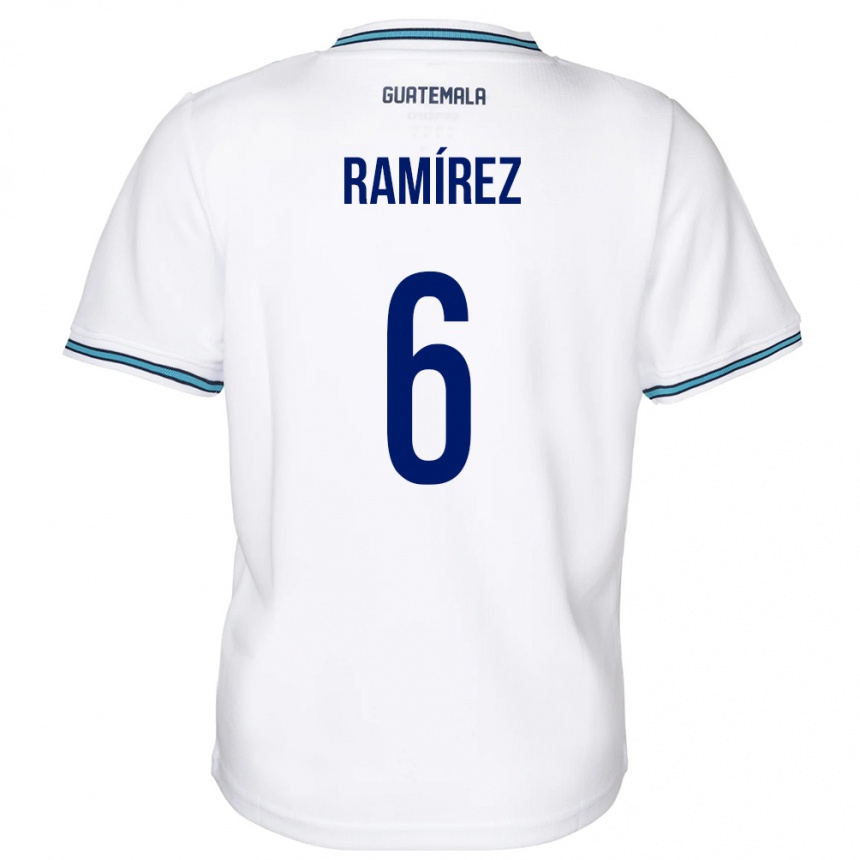 Mujer Fútbol Camiseta Guatemala Kevin Ramírez #6 Blanco 1ª Equipación 24-26