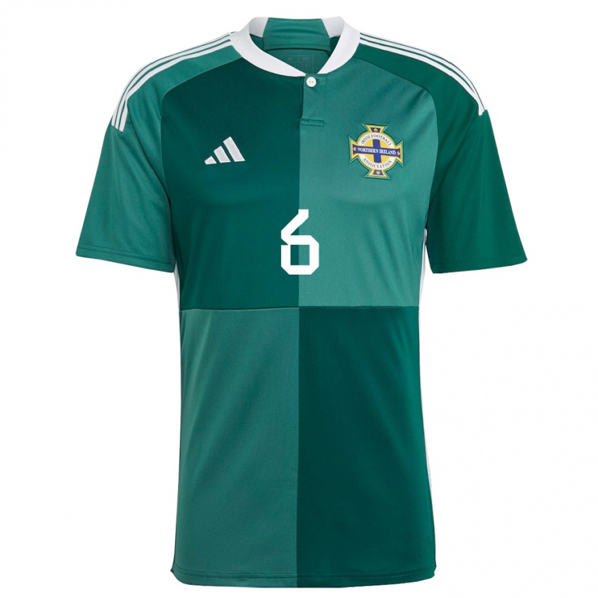 Mujer Fútbol Camiseta Irlanda Del Norte George Saville #6 Verde 1ª Equipación 24-26