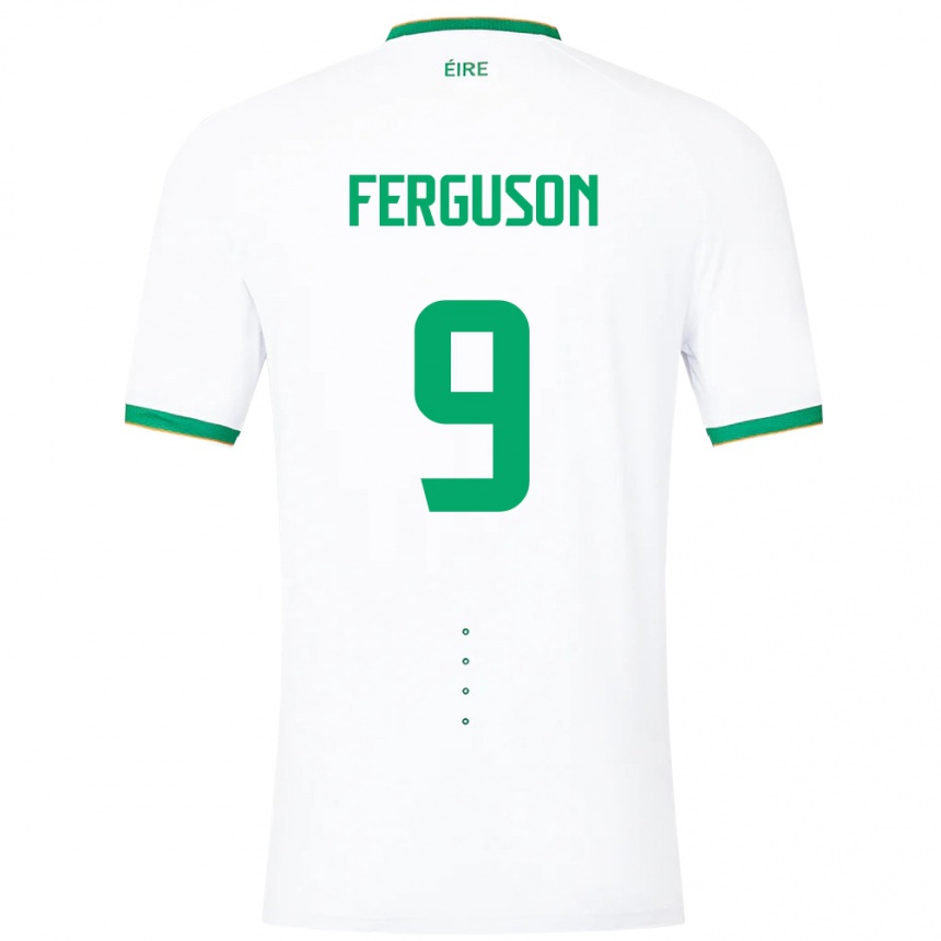 Mujer Fútbol Camiseta Irlanda Evan Ferguson #9 Blanco 2ª Equipación 24-26