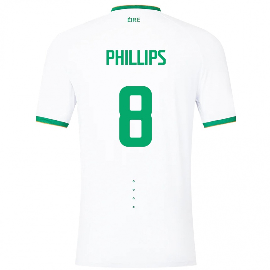 Mujer Fútbol Camiseta Irlanda Killian Phillips #8 Blanco 2ª Equipación 24-26