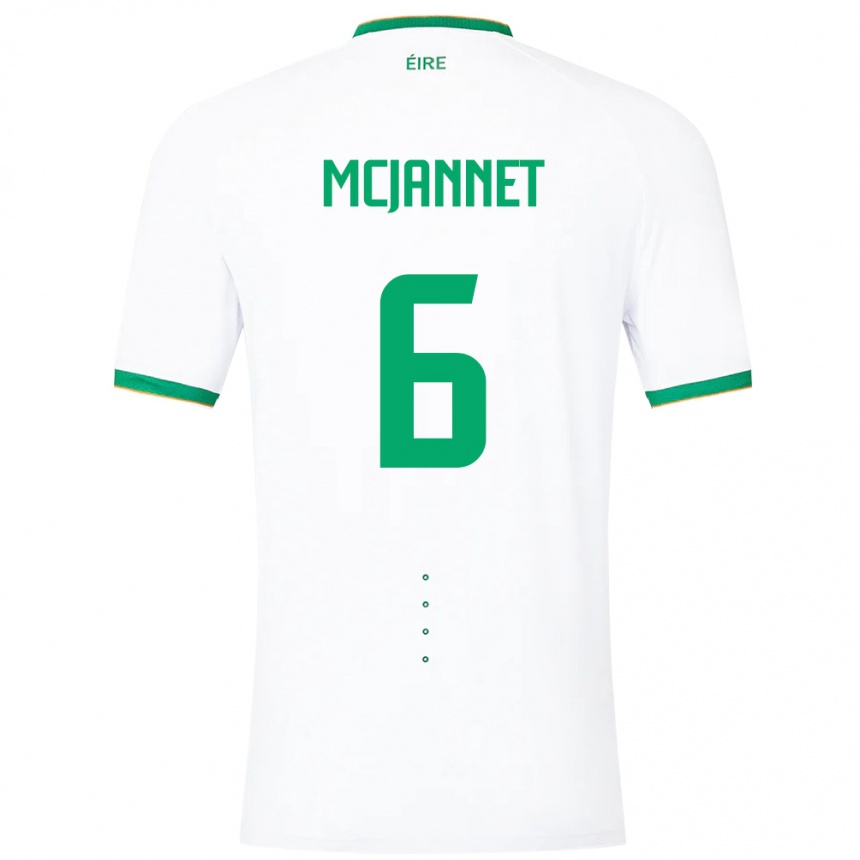 Mujer Fútbol Camiseta Irlanda Ed Mcjannet #6 Blanco 2ª Equipación 24-26