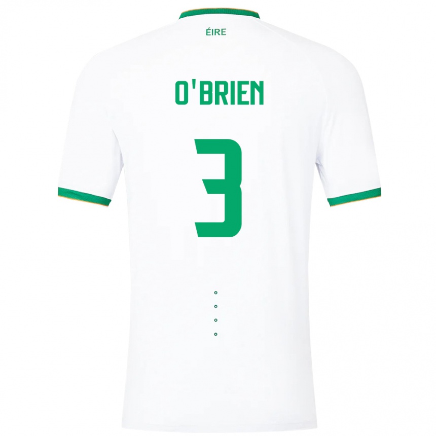 Mujer Fútbol Camiseta Irlanda Luke O'brien #3 Blanco 2ª Equipación 24-26