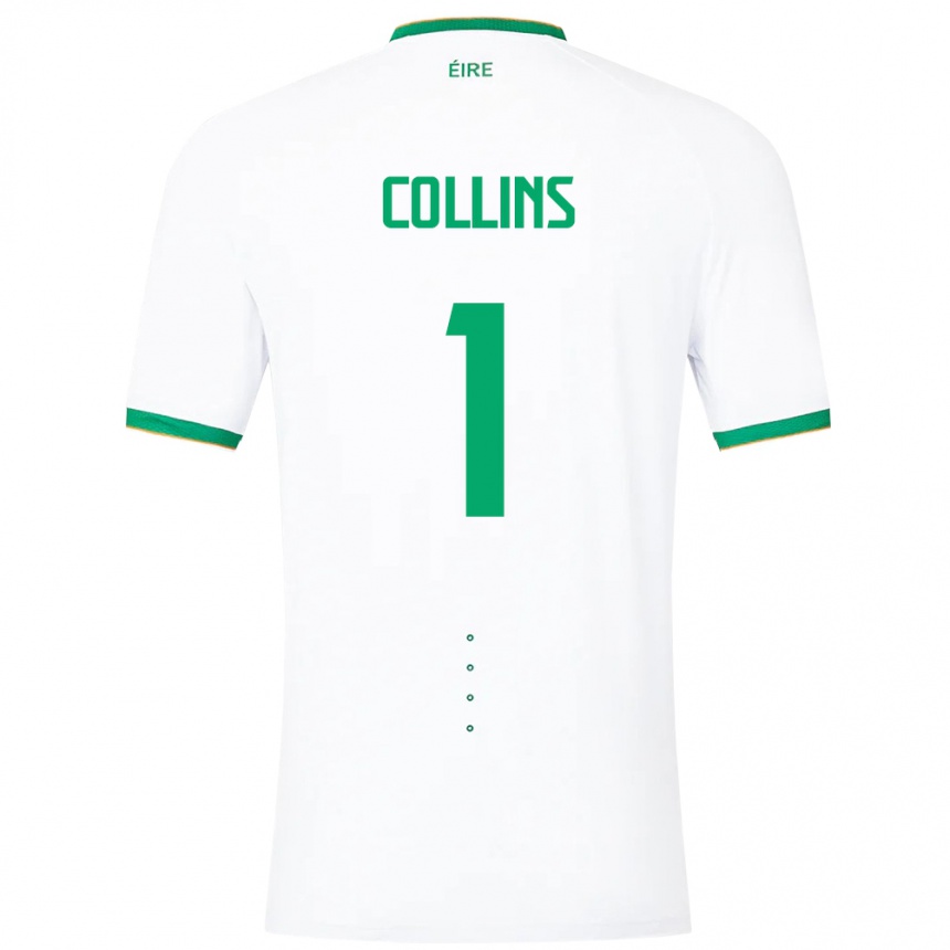 Mujer Fútbol Camiseta Irlanda Joe Collins #1 Blanco 2ª Equipación 24-26