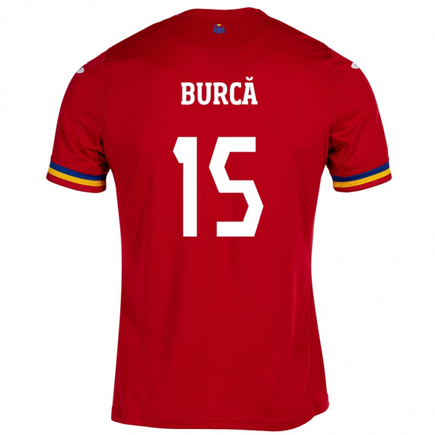 Mujer Fútbol Camiseta Rumania Andrei Burcă #15 Rojo 2ª Equipación 24-26