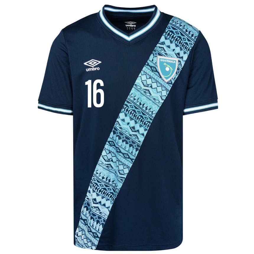 Mujer Fútbol Camiseta Guatemala Jemery Myvett #16 Azul 2ª Equipación 24-26