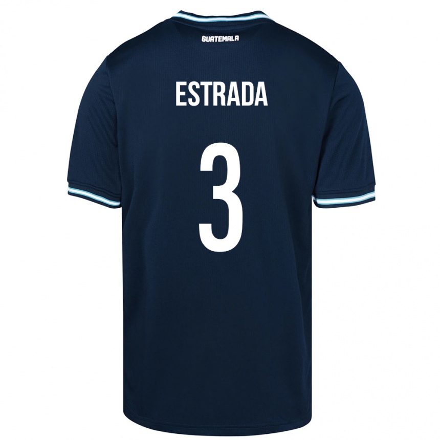 Mujer Fútbol Camiseta Guatemala Carlos Estrada #3 Azul 2ª Equipación 24-26