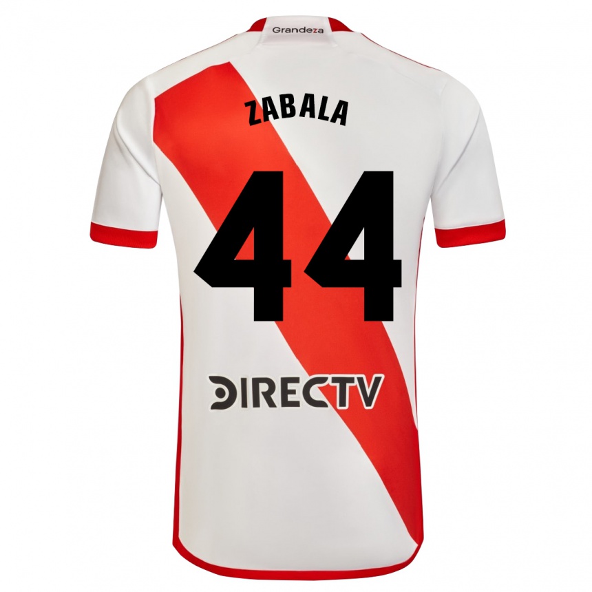 Niño Fútbol Camiseta Daniel Zabala #44 Blanco Rojo 1ª Equipación 2023/24