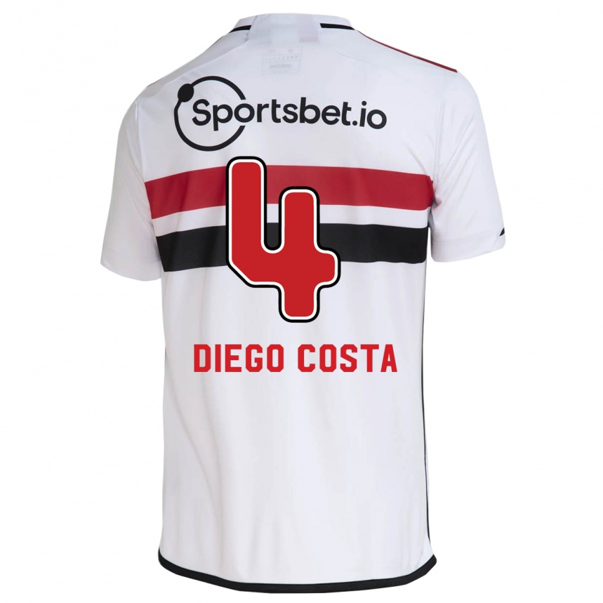 Niño Fútbol Camiseta Diego Costa #4 Blanco 1ª Equipación 2023/24