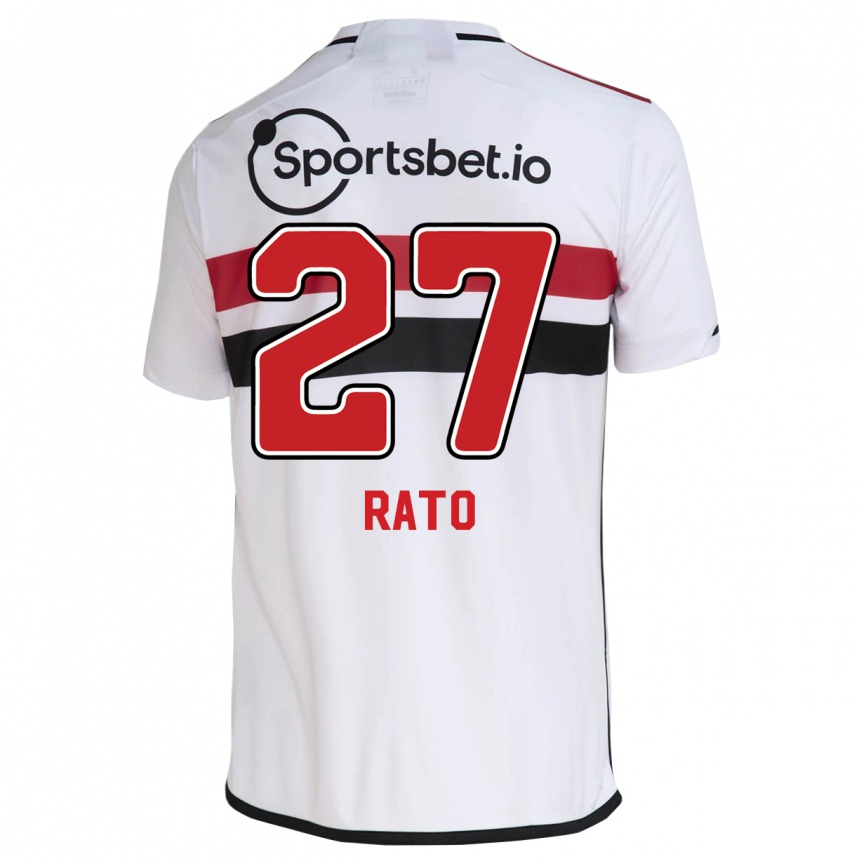 Niño Fútbol Camiseta Wellington Rato #27 Blanco 1ª Equipación 2023/24