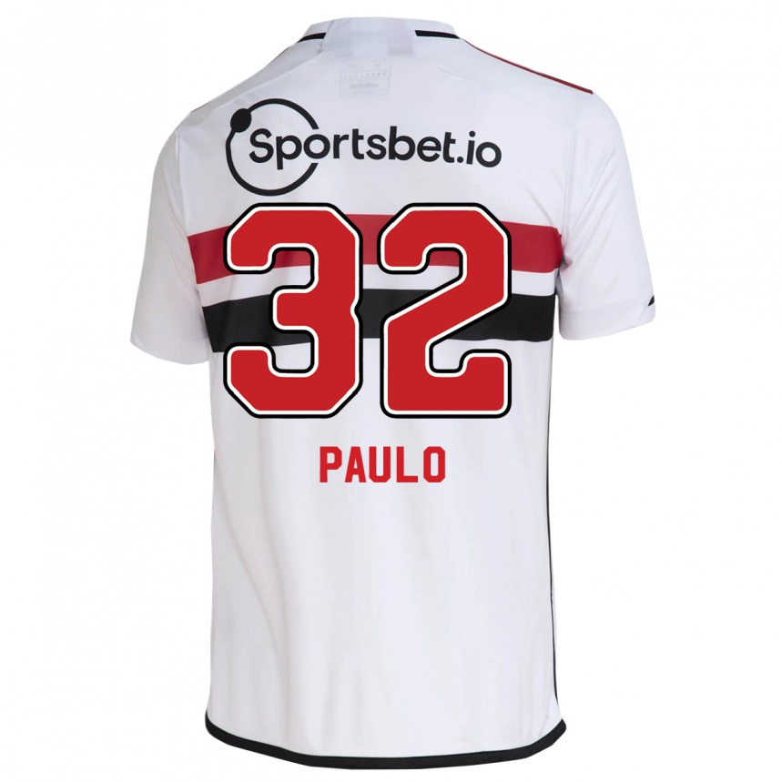 Niño Fútbol Camiseta Marcos Paulo #32 Blanco 1ª Equipación 2023/24