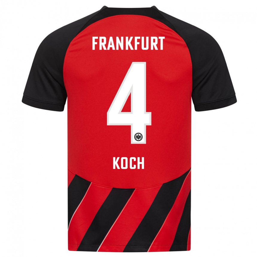 Niño Fútbol Camiseta Robin Koch #4 Negro Rojo 1ª Equipación 2023/24