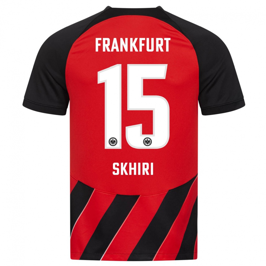 Niño Fútbol Camiseta Ellyes Skhiri #15 Negro Rojo 1ª Equipación 2023/24