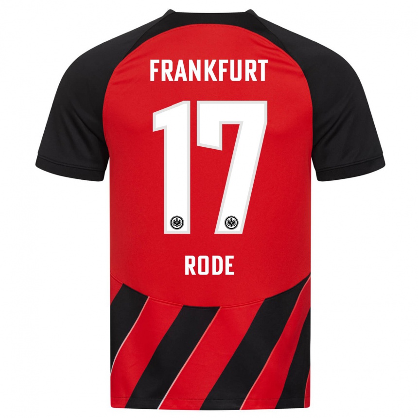 Niño Fútbol Camiseta Sebastian Rode #17 Negro Rojo 1ª Equipación 2023/24