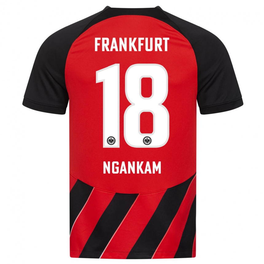 Niño Fútbol Camiseta Jessic Ngankam #18 Negro Rojo 1ª Equipación 2023/24