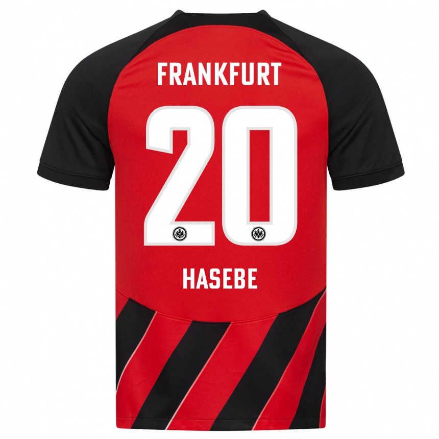 Niño Fútbol Camiseta Makoto Hasebe #20 Negro Rojo 1ª Equipación 2023/24