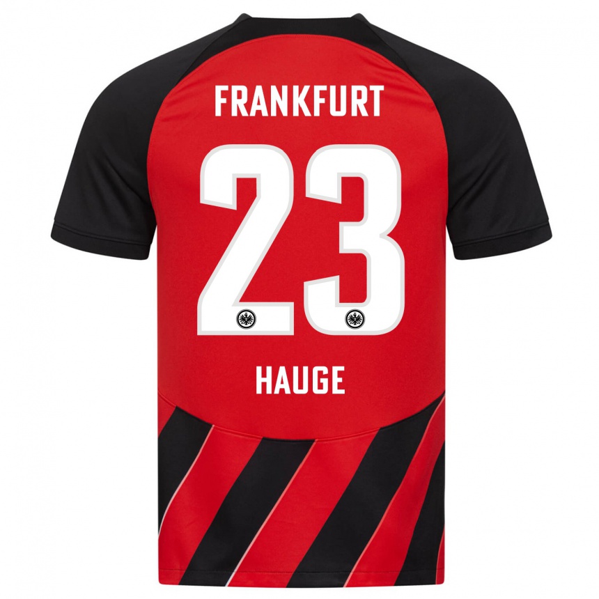 Niño Fútbol Camiseta Jens Petter Hauge #23 Negro Rojo 1ª Equipación 2023/24