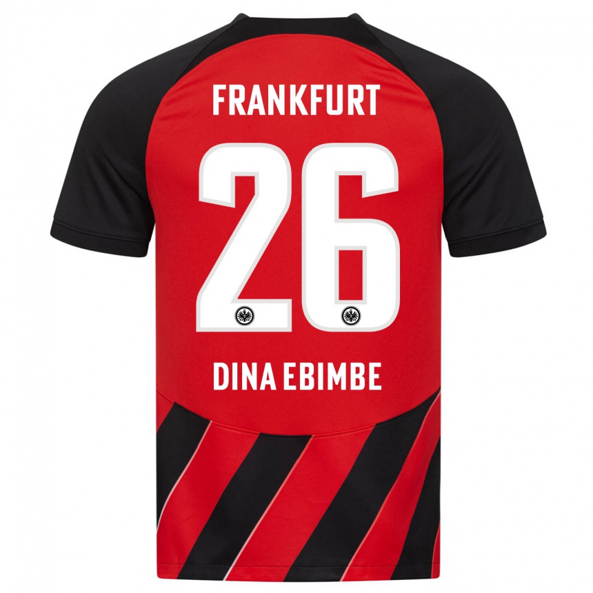 Niño Fútbol Camiseta Junior Dina Ebimbe #26 Negro Rojo 1ª Equipación 2023/24