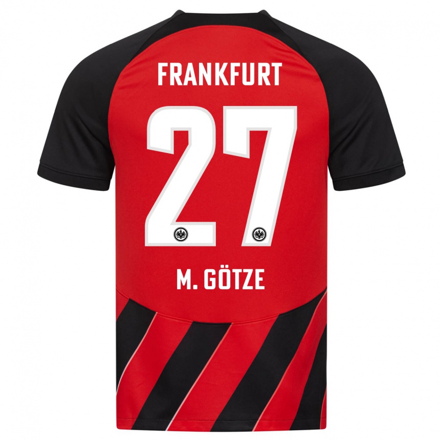 Niño Fútbol Camiseta Mario Götze #27 Negro Rojo 1ª Equipación 2023/24