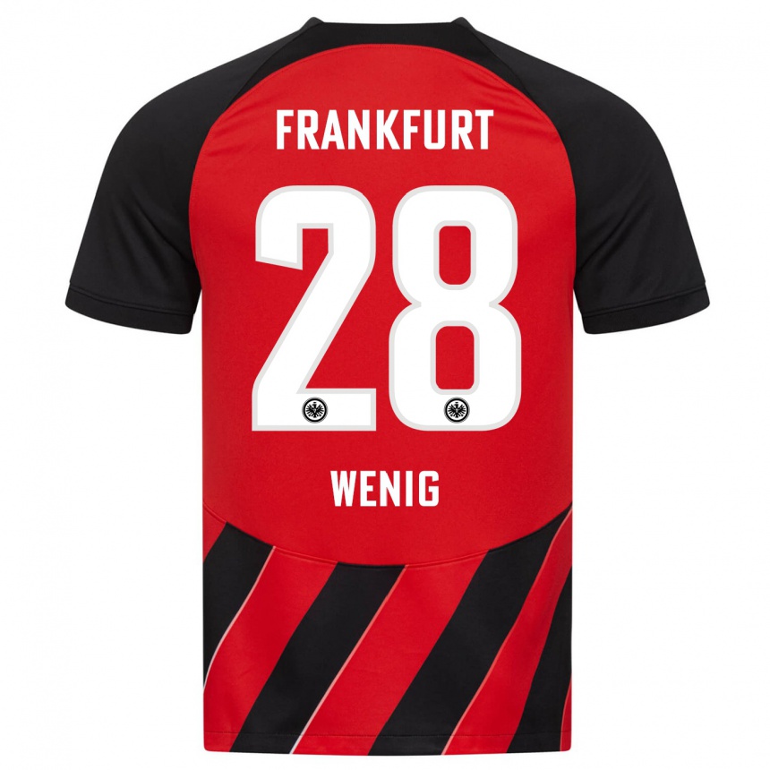 Niño Fútbol Camiseta Marcel Wenig #28 Negro Rojo 1ª Equipación 2023/24