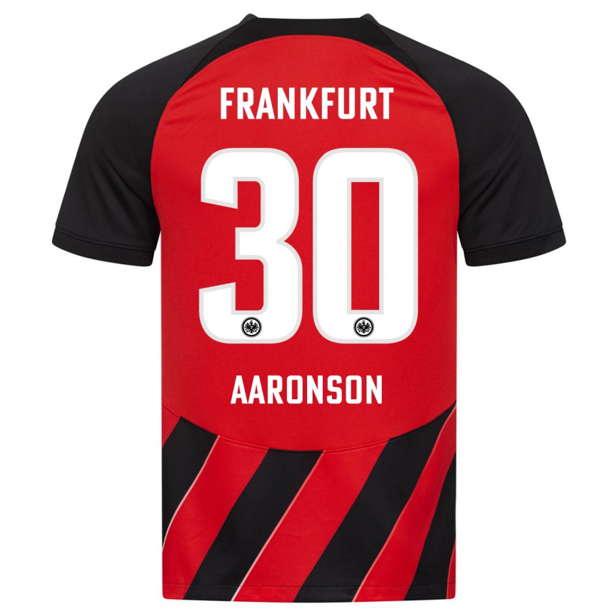 Niño Fútbol Camiseta Paxten Aaronson #30 Negro Rojo 1ª Equipación 2023/24