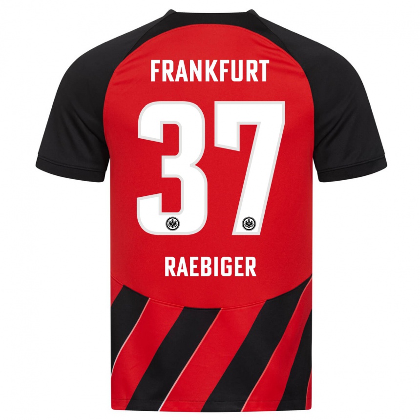 Niño Fútbol Camiseta Sidney Raebiger #37 Negro Rojo 1ª Equipación 2023/24