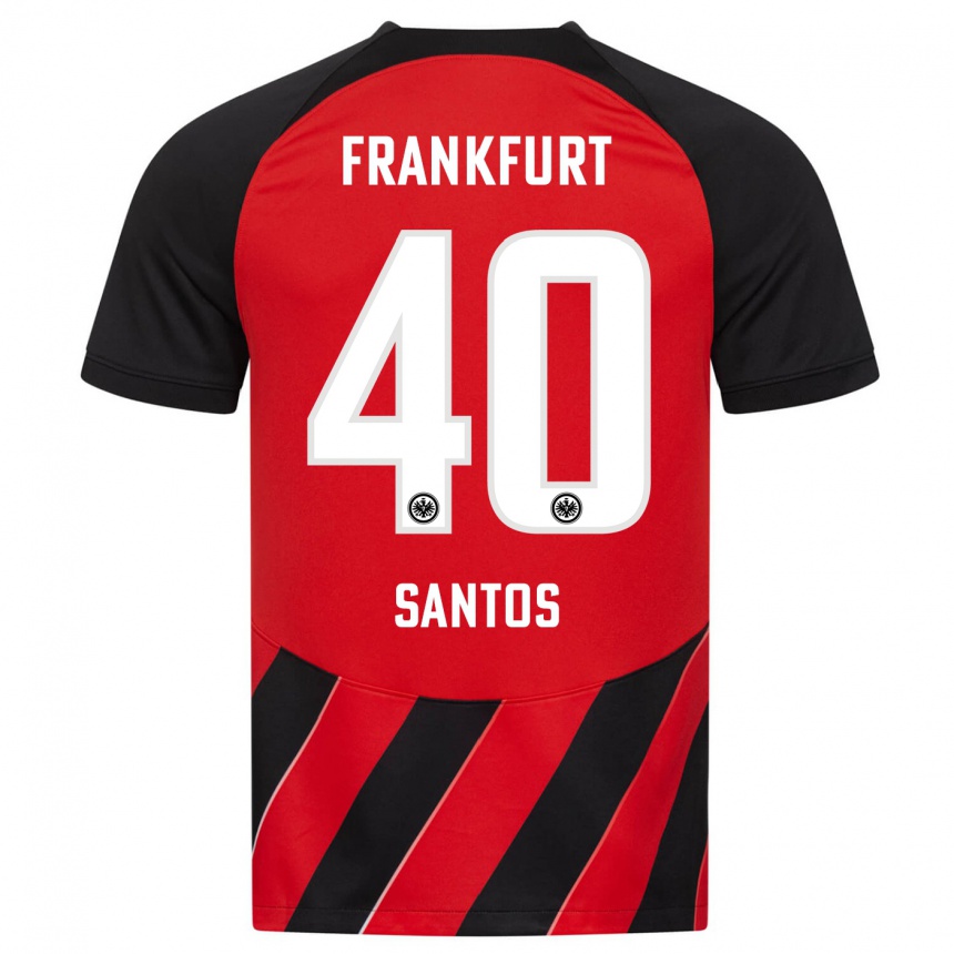 Niño Fútbol Camiseta Kauã Santos #40 Negro Rojo 1ª Equipación 2023/24