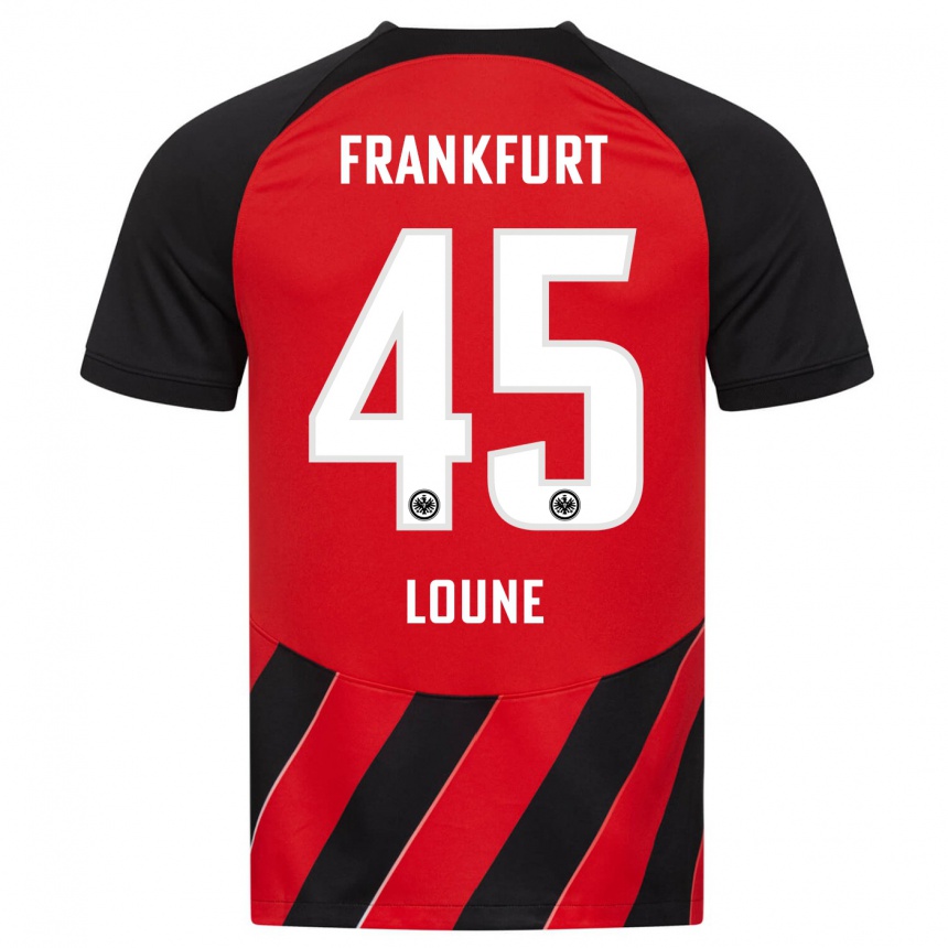 Niño Fútbol Camiseta Mehdi Loune #45 Negro Rojo 1ª Equipación 2023/24