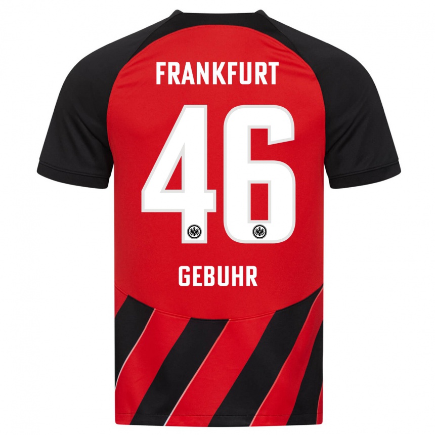 Niño Fútbol Camiseta Dario Gebuhr #46 Negro Rojo 1ª Equipación 2023/24