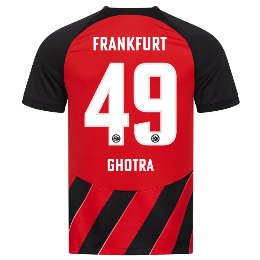 Niño Fútbol Camiseta Harpreet Ghotra #49 Negro Rojo 1ª Equipación 2023/24