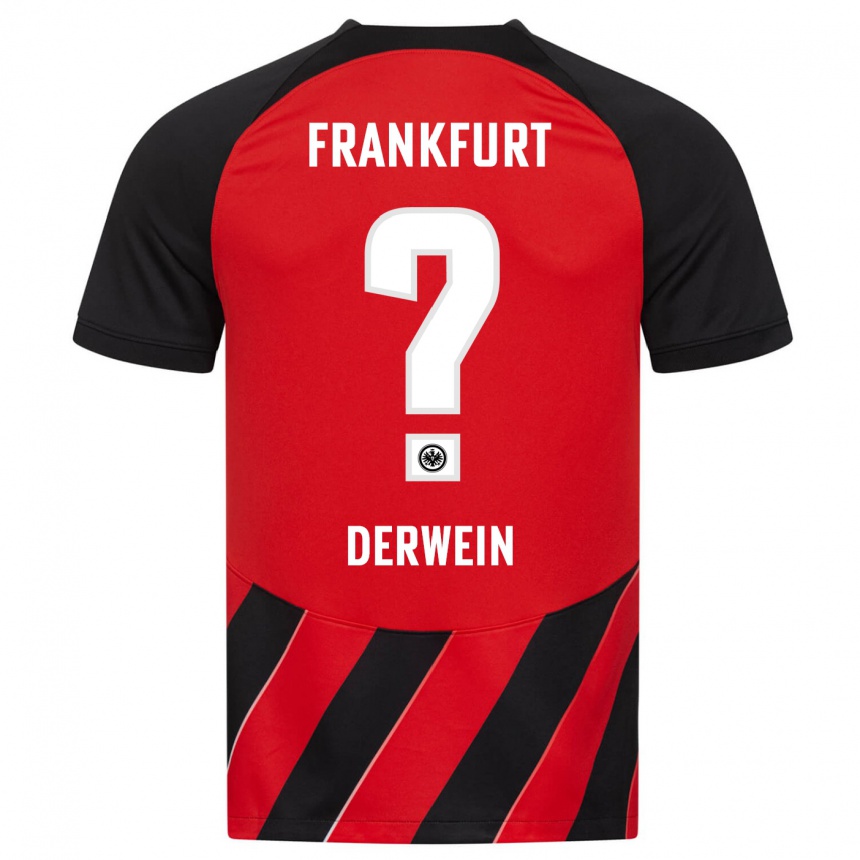 Niño Fútbol Camiseta Elias Derwein #0 Negro Rojo 1ª Equipación 2023/24