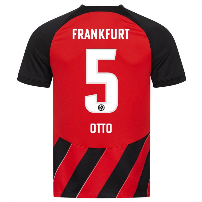 Niño Fútbol Camiseta Fynn Otto #5 Negro Rojo 1ª Equipación 2023/24