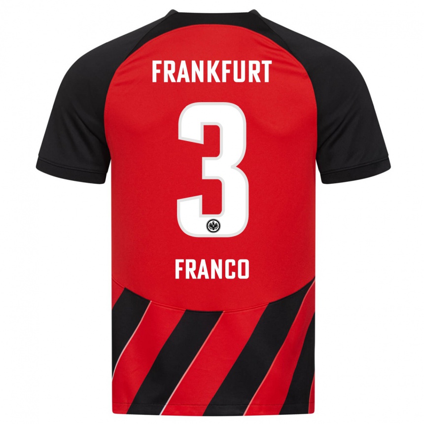 Niño Fútbol Camiseta Giuseppe Franco #3 Negro Rojo 1ª Equipación 2023/24