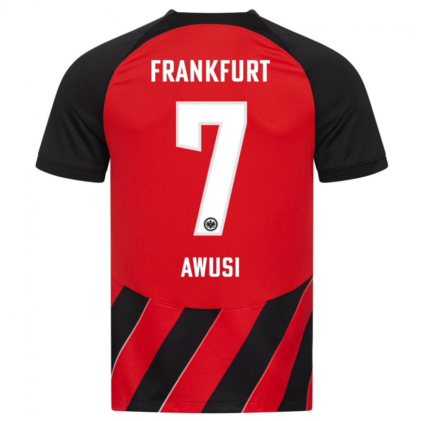 Niño Fútbol Camiseta Junior Awusi #7 Negro Rojo 1ª Equipación 2023/24