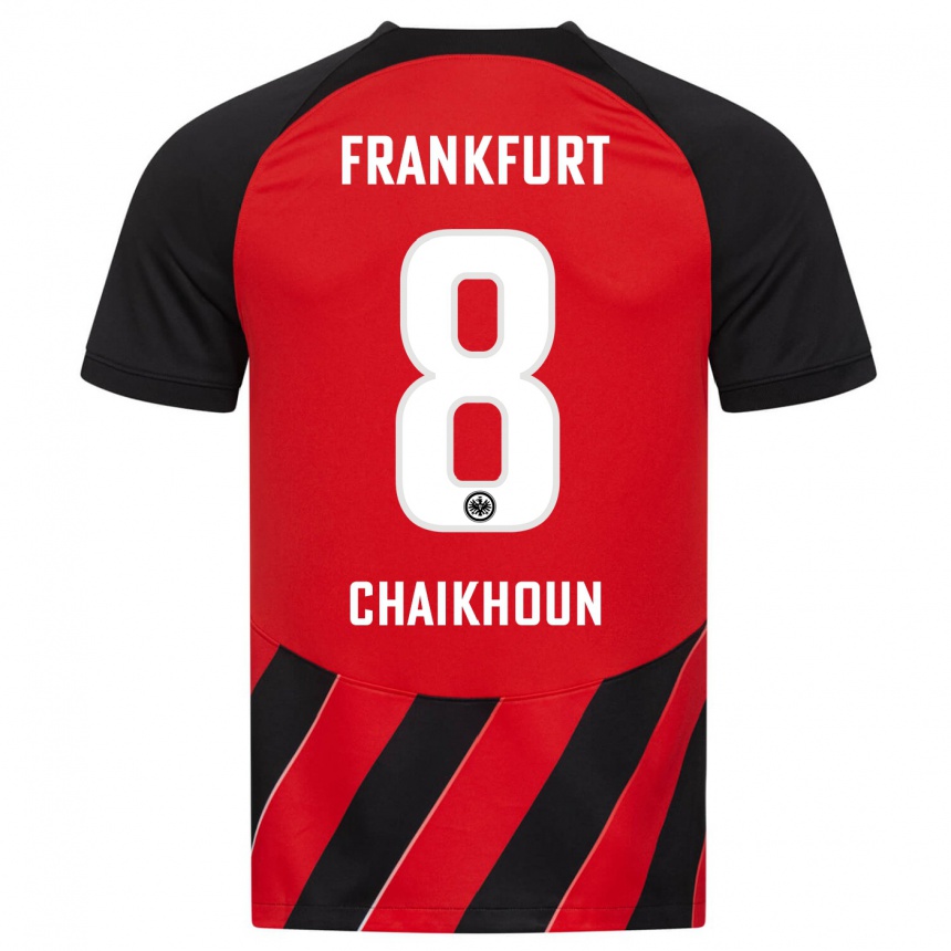 Niño Fútbol Camiseta Ayoub Chaikhoun #8 Negro Rojo 1ª Equipación 2023/24