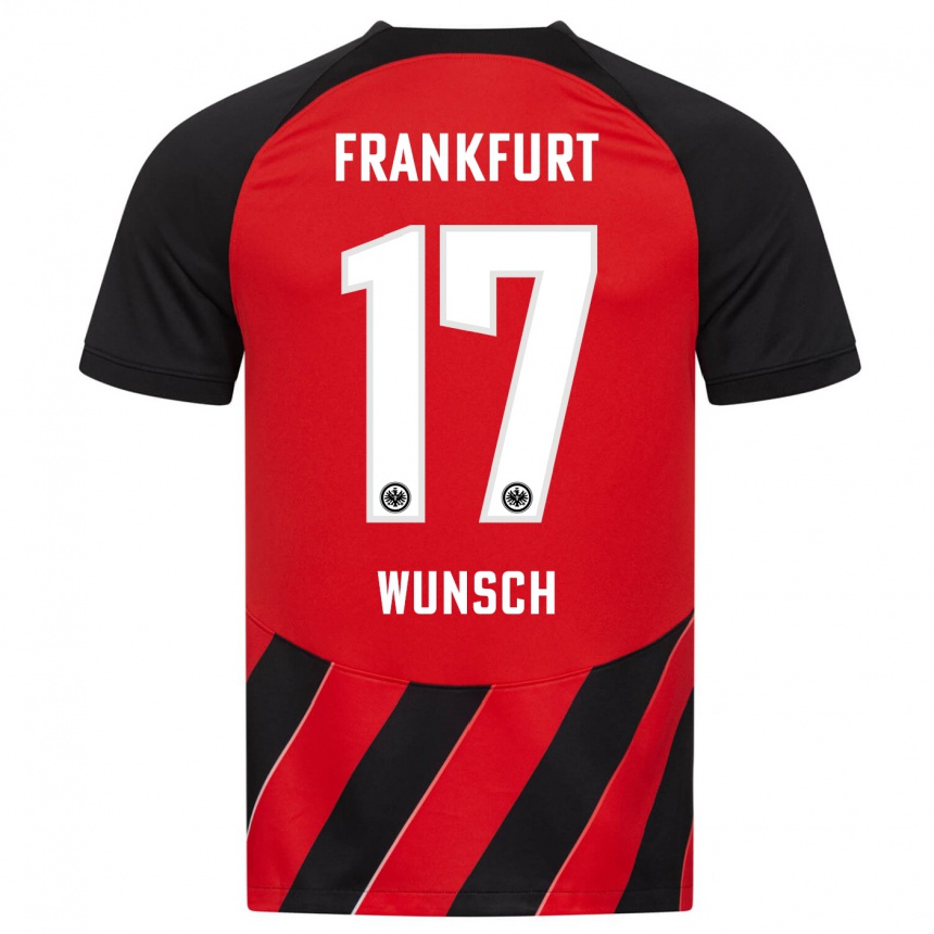 Niño Fútbol Camiseta Paul Wünsch #17 Negro Rojo 1ª Equipación 2023/24