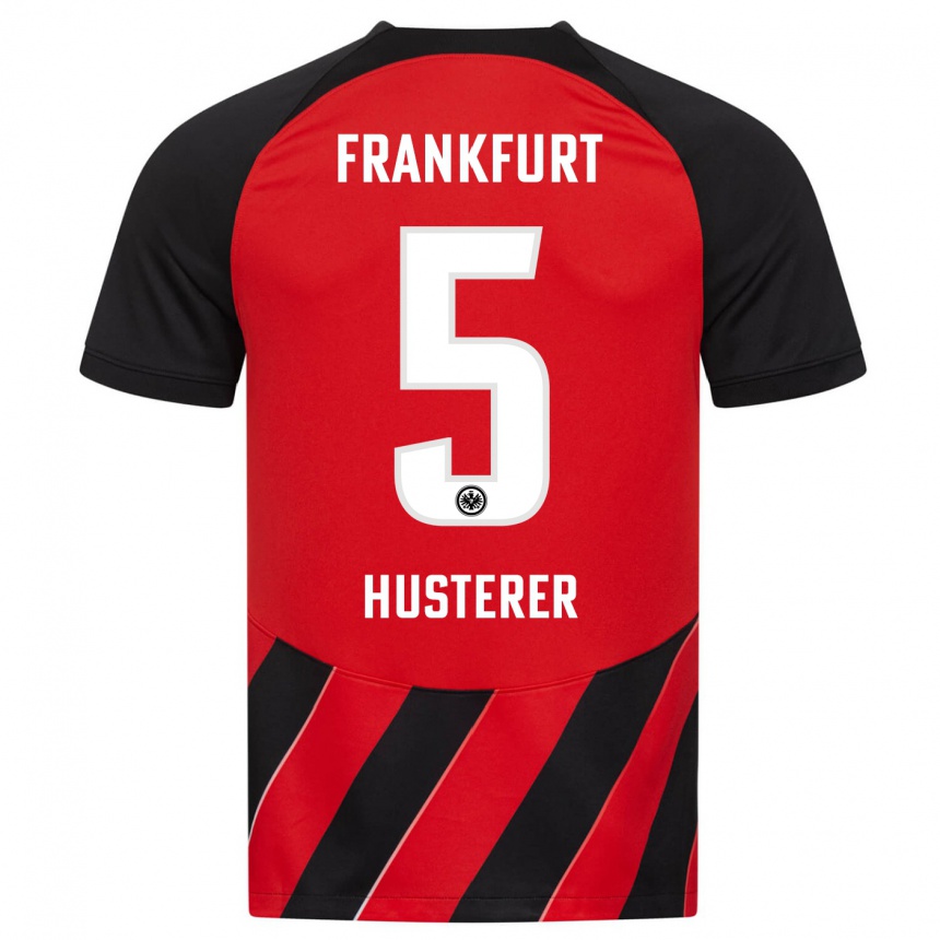 Niño Fútbol Camiseta Lean Husterer #5 Negro Rojo 1ª Equipación 2023/24