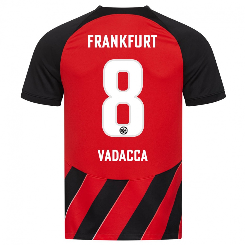 Niño Fútbol Camiseta Gianni Vadacca #8 Negro Rojo 1ª Equipación 2023/24