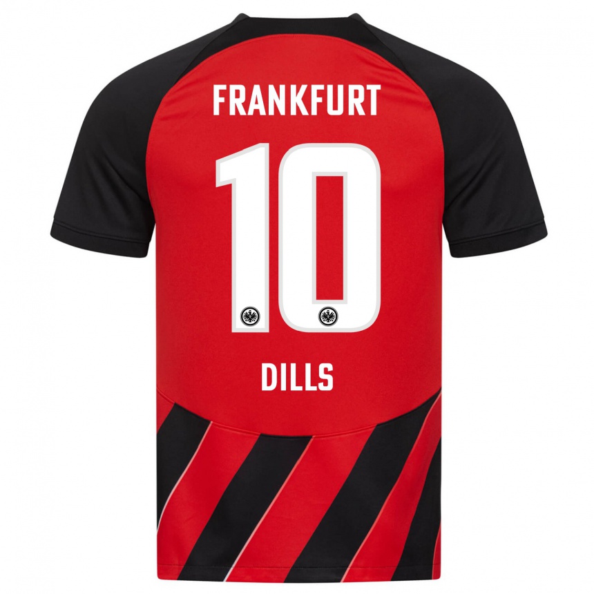 Niño Fútbol Camiseta Marvin Dills #10 Negro Rojo 1ª Equipación 2023/24