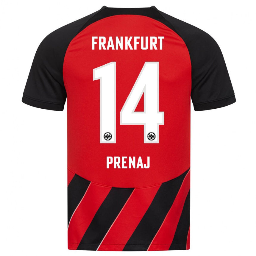 Niño Fútbol Camiseta Christian Prenaj #14 Negro Rojo 1ª Equipación 2023/24