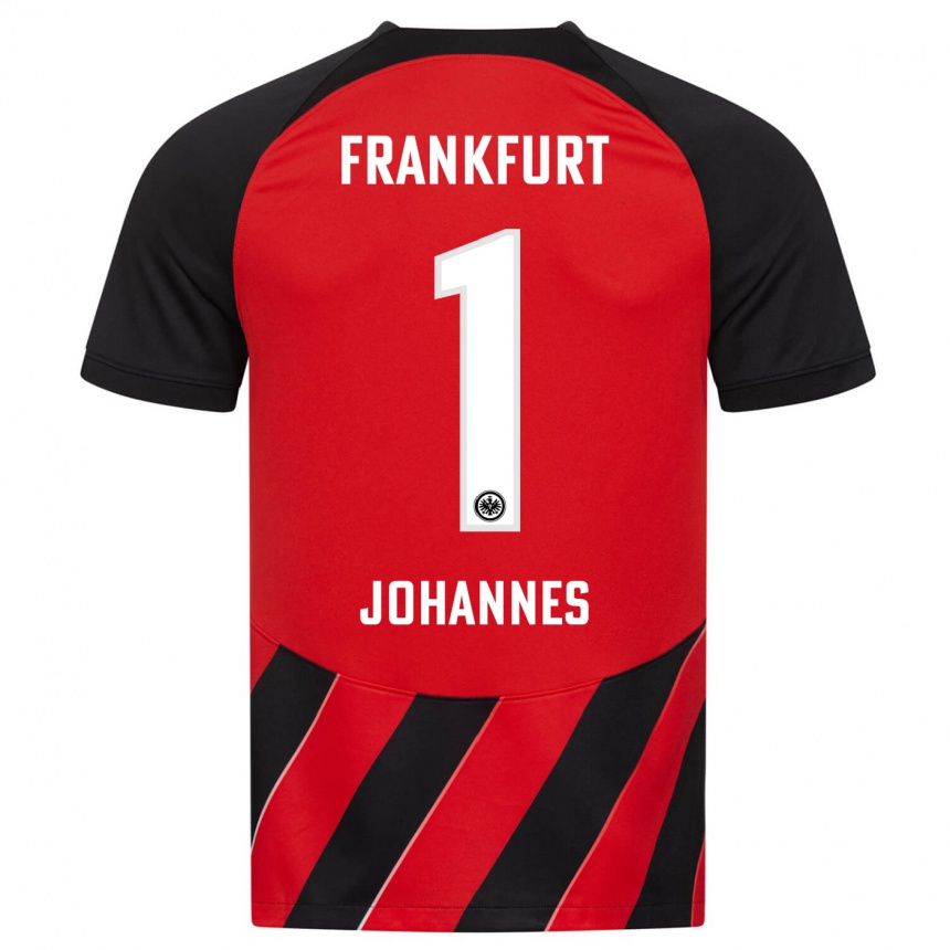 Niño Fútbol Camiseta Stina Johannes #1 Negro Rojo 1ª Equipación 2023/24