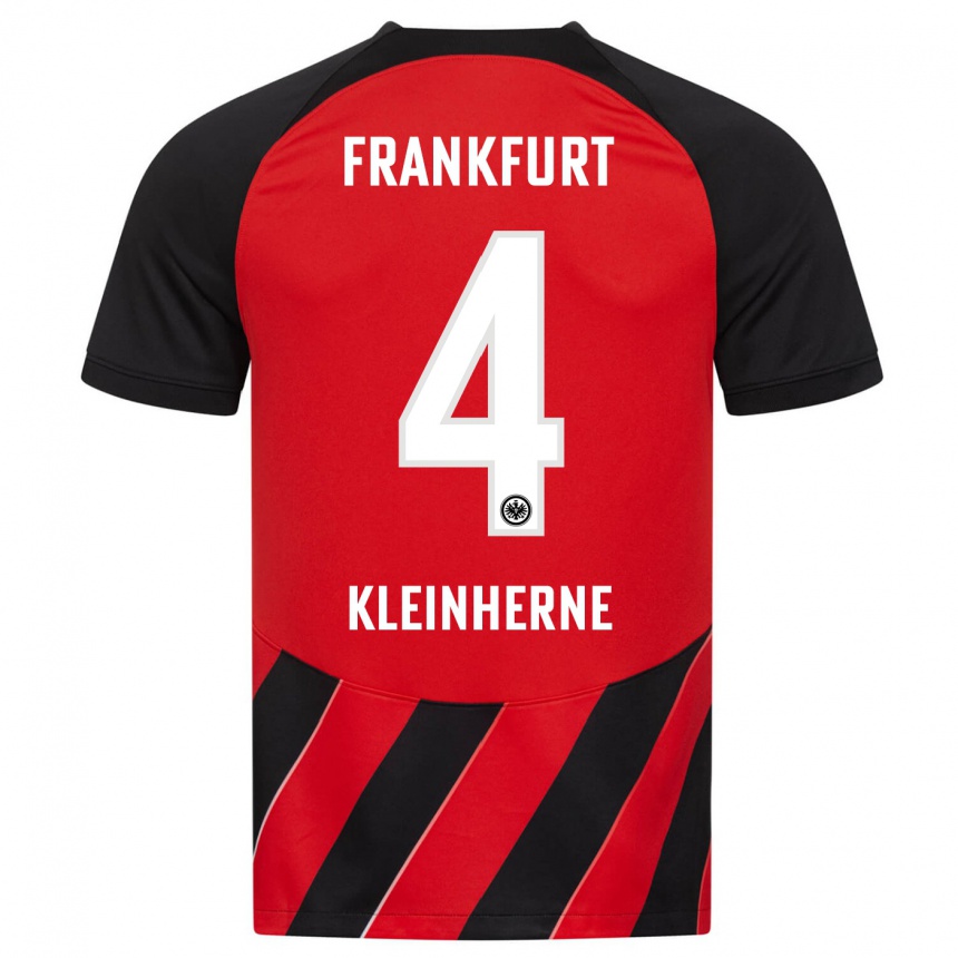 Niño Fútbol Camiseta Sophia Kleinherne #4 Negro Rojo 1ª Equipación 2023/24