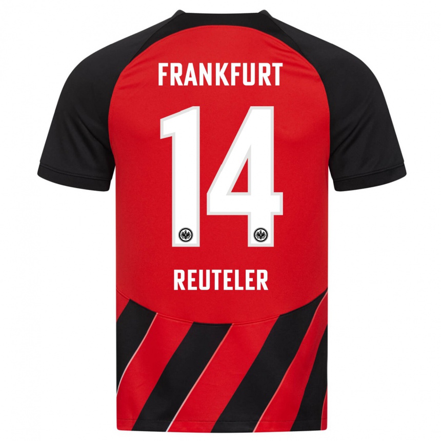 Niño Fútbol Camiseta Geraldine Reuteler #14 Negro Rojo 1ª Equipación 2023/24