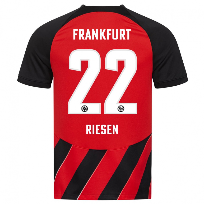 Niño Fútbol Camiseta Nadine Riesen #22 Negro Rojo 1ª Equipación 2023/24