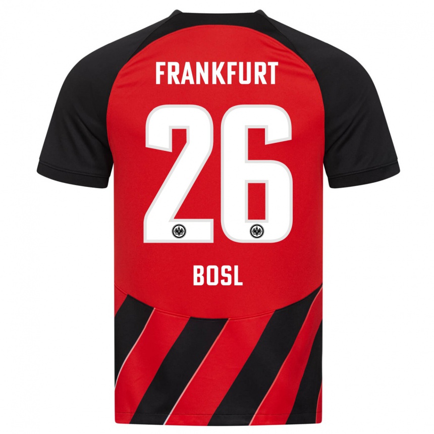 Niño Fútbol Camiseta Cara Bosl #26 Negro Rojo 1ª Equipación 2023/24