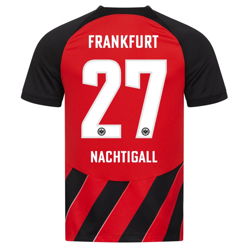 Niño Fútbol Camiseta Sophie Nachtigall #27 Negro Rojo 1ª Equipación 2023/24