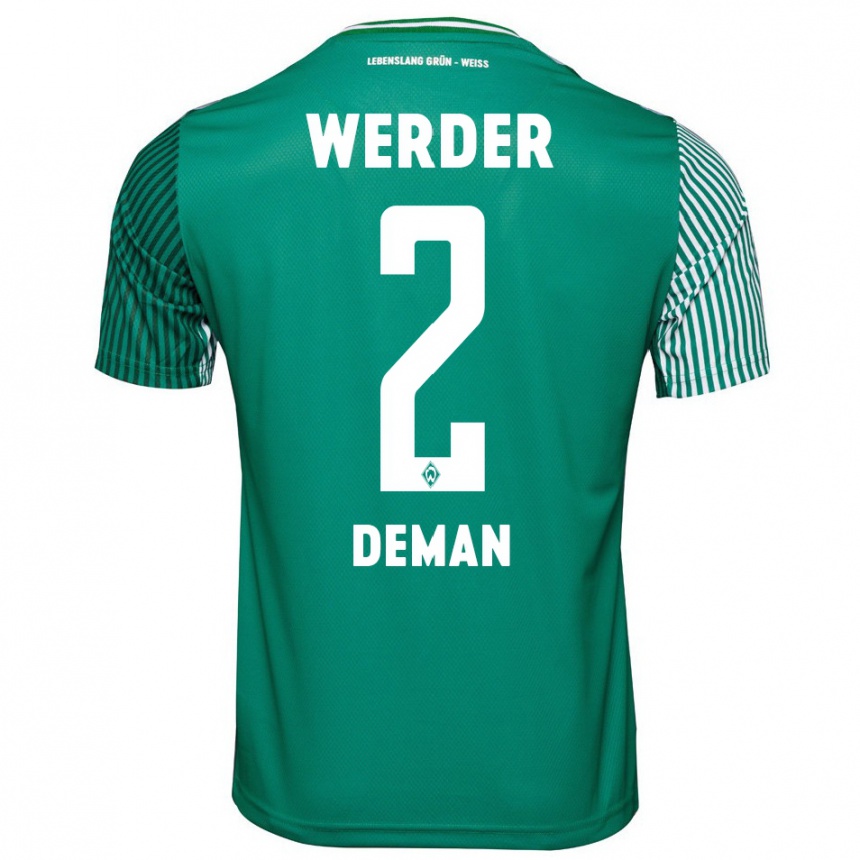 Niño Fútbol Camiseta Olivier Deman #2 Verde 1ª Equipación 2023/24