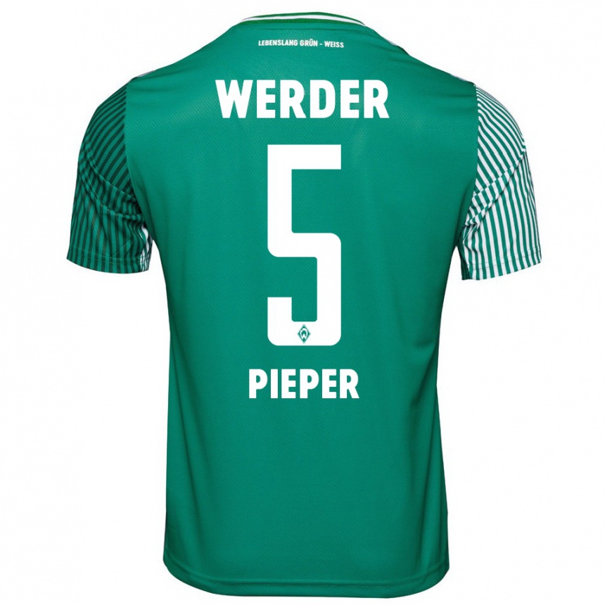 Niño Fútbol Camiseta Amos Pieper #5 Verde 1ª Equipación 2023/24