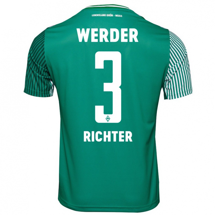 Niño Fútbol Camiseta Mathis Richter #3 Verde 1ª Equipación 2023/24