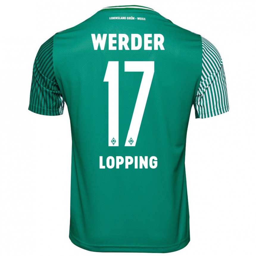 Niño Fútbol Camiseta Jakob Löpping #17 Verde 1ª Equipación 2023/24